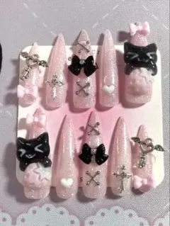 ネイルチップ 量産型 かわいい 地雷系 ゴテゴテ