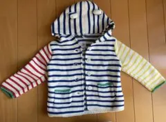 BabyGAP クマ耳　ニットパーカー　【80サイズ】カラフルボーダー