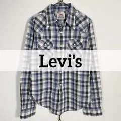 香港製 90s Levi's ジャガード タータンチェック ウエスタンシャツのサムネイル