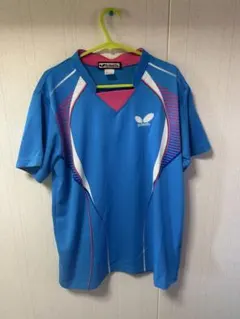 Butterfly 卓球ウェア 青 Vネック