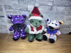 クリスマス【サンタ】グレートフルデッドベア3体セット サンタ帽付き