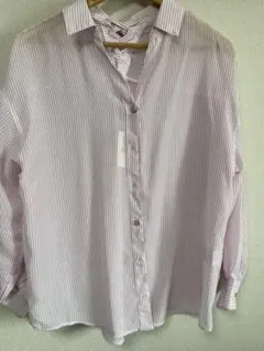【新品】ストライプバックリボン長袖シャツ