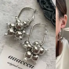 ︎︎︎︎︎︎▫︎▪︎122026▪︎▫︎silver×パールピアス/aaacccu