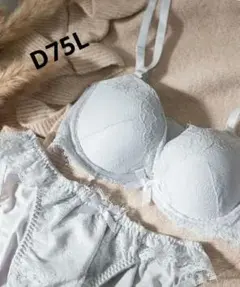 D75L　Elegante脇高　フェミニンレースカシュクール風ブラセット　グレー