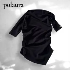 polaura ポローラ アシンメトリー カットソー トップス 変形 黒