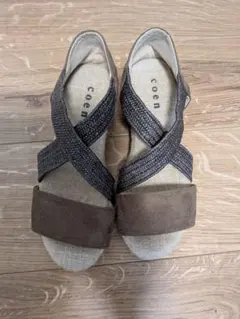 coen クロスストラップ サンダル Sサイズ