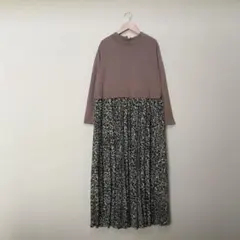 ルカレディーラックルカ　ワンピース　レオパード柄　ドッキングワンピース　切り替え