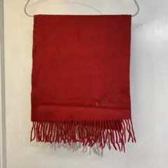 アクアスキュータム 赤色 フリンジ付き マフラー