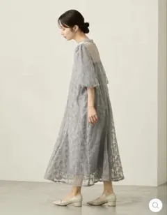 マタニティ　オケージョン　総レースドレス　ワンピース　honono