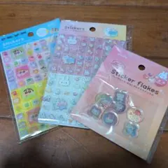 クレヨンしんちゃん、キラキラアニマルタイルシール、はじきシール3種セット
