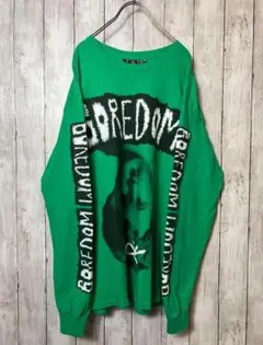 最高デザイン イギリス製 blue roses Tシャツ 長袖 全面プリント