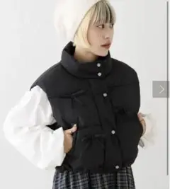 ✨美品✨【ダブルクローゼット】リボン中綿ベスト　即購入OK！　Fサイズ