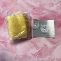 ケアベア ふわふわ フェイス ポーチ 黄色 ガチャ