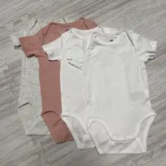 H&M コットンボディスーツ 4枚セット 半袖