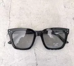 スクエア型 偏光/調光サングラス ブラック×ライトグレー(スモーク) 新品