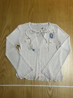 nanette lepore 長袖 カーディガン 刺繍 ベージュ