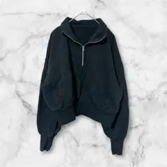 GU ジーユー ヘビーウェイトスウェットショートハーフジッププルオーバー 長袖