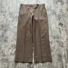 vintageワイドスラックス リネン　ブラウン　ノームコア　シティーボーイのサムネイル