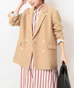 SPICK&SPAN リネンダブルブレストジャケット 麻100のサムネイル