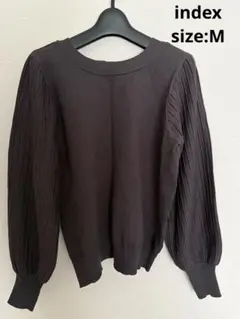 index プリーツスリーブ ニット M