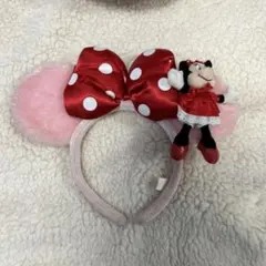 ミニーマウス 耳カチューシャ 赤い水玉リボン