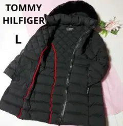 トミーヒルフィガー ロングダウン コート Aライン 黒 3way L 【洗える】