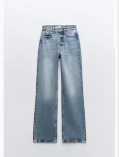 ZARA ザラ　ライトブルー ストレートデニム　ワイドストレートパンツ　美品