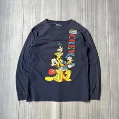 Disney ヴィンテージ カットソー ロンT ミッキー ネイビー L