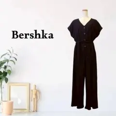 zG1120【L】Bershka ベルト付き ロング丈 Vネック 半袖