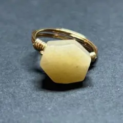 WR221G 天然石 パワーストーン ワイヤーリング イエロージェイド