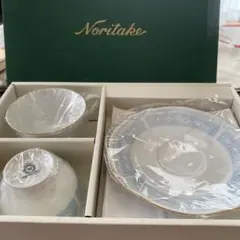 ノリタケレースウッドゴールド　碗皿ペア