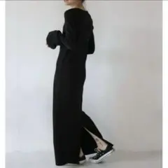 ungrid フレアスリーブテレコフィットワンピース