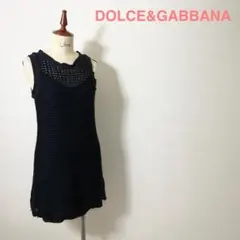 DOLCE&GABBANA ノースリーブ ワンピース ブラックのサムネイル