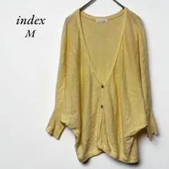 《インデックス》index 美品　カーディガンMイエロー　薄手無地シンプル