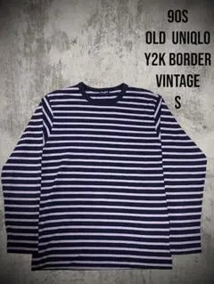 90's old uniqlo パープル ボーダー ロンt 長袖 cityboy