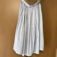 プロポーション　水色 フレアスカート スエード風