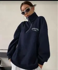 新品未使用　ハーフジップトレーナー　ネイビー　M 送料無料