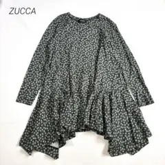 【zucca】長袖 チュニック ワンピース　花柄 総柄 フレアヘム　Mのサムネイル