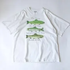 00s カナダ製 Trout グラフィック Tシャツ XL 白のサムネイル