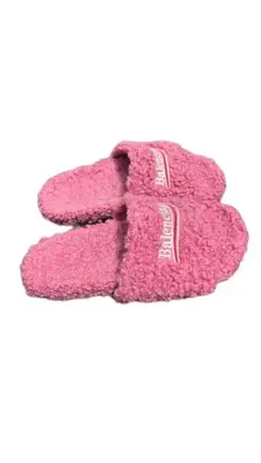 BALENCIAGA slides ボア サンダル ブラック ファー - メルカリ