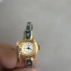 稼動品 アンドレアムッシュ 花柄 青デザインハイビスカス バングル