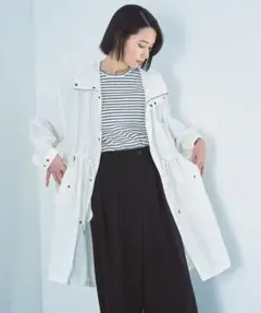 UNFILO ナイロンモッズコート　ホワイト　Sサイズ　花粉対策