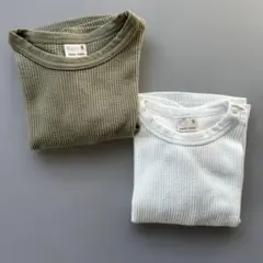 petit main ワッフル長袖Tシャツ 2色セット