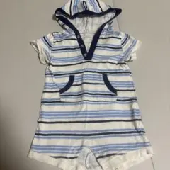 OLD NAVY ストライプ フード付きロンパース 3-6M