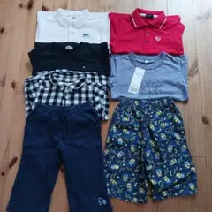 100　110㎝　ポロシャツTシャツズボンまとめ売りベベDOUBLEBファミリア