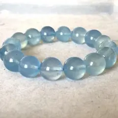 【超大玉13.5mm】高存在感 アクアマリン ブレスレット 内径17cm