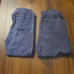 UNIQLO レギンス２枚セット 100 ネイビー デニム 10分丈