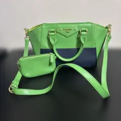 Samantha Thavasa グリーンネイビーショルダーバッグ