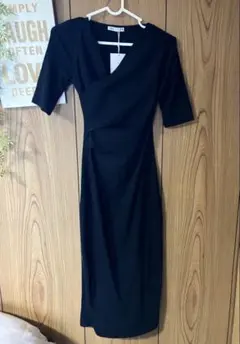 ZARA 黒 カシュクール ワンピース 半袖 S ♡