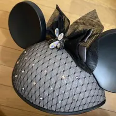 ミニー耳付き黒ファンキャップ　東京ディズニーリゾート　オリエンタルランド